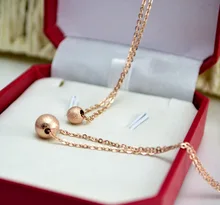 Superficie mate bola colgante, collar titanium de acero y oro de rose plateado mujer joyería fina regalo de cumpleaños envío libre nunca se desvanecen