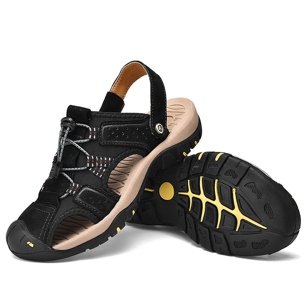 

Summer Outdoor Mens Fashion Flats Slippers Beach Shoes Breathable Sport Sandals men sandals summer new rubber leather mar 25