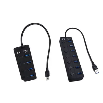 

Computer 1 to 4/7 USB Ports USB3.0 Adapter Splitter Hub Short Circuit Protection High Data Transmission Speed
