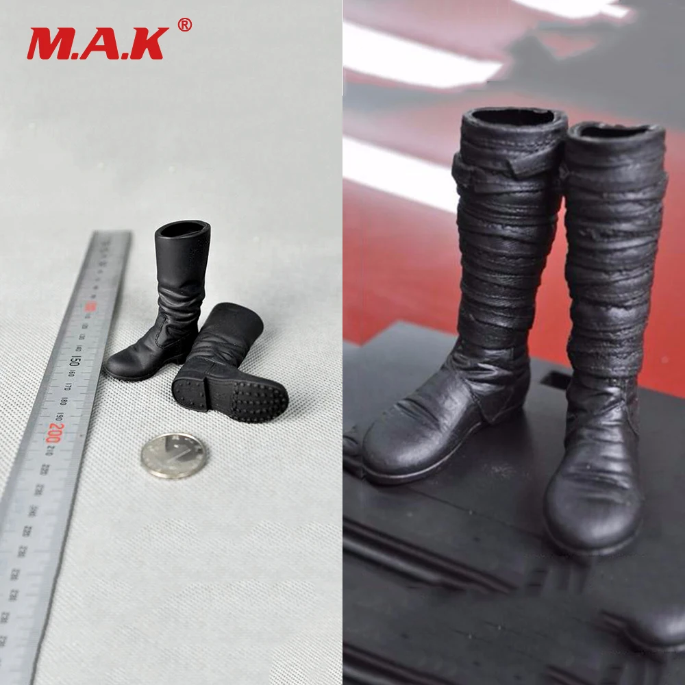 1/6 Male Black Leather Combat Boots Shoes Clothes Accessories Fit 12" Body