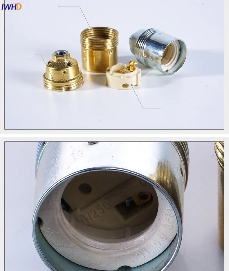 IWHD E14 Soquete фитинг E27 розетка светильник держатель лампы Portalamparas Винтаж Ретро Douille E27 держатель лампы базы UL CE Homekit