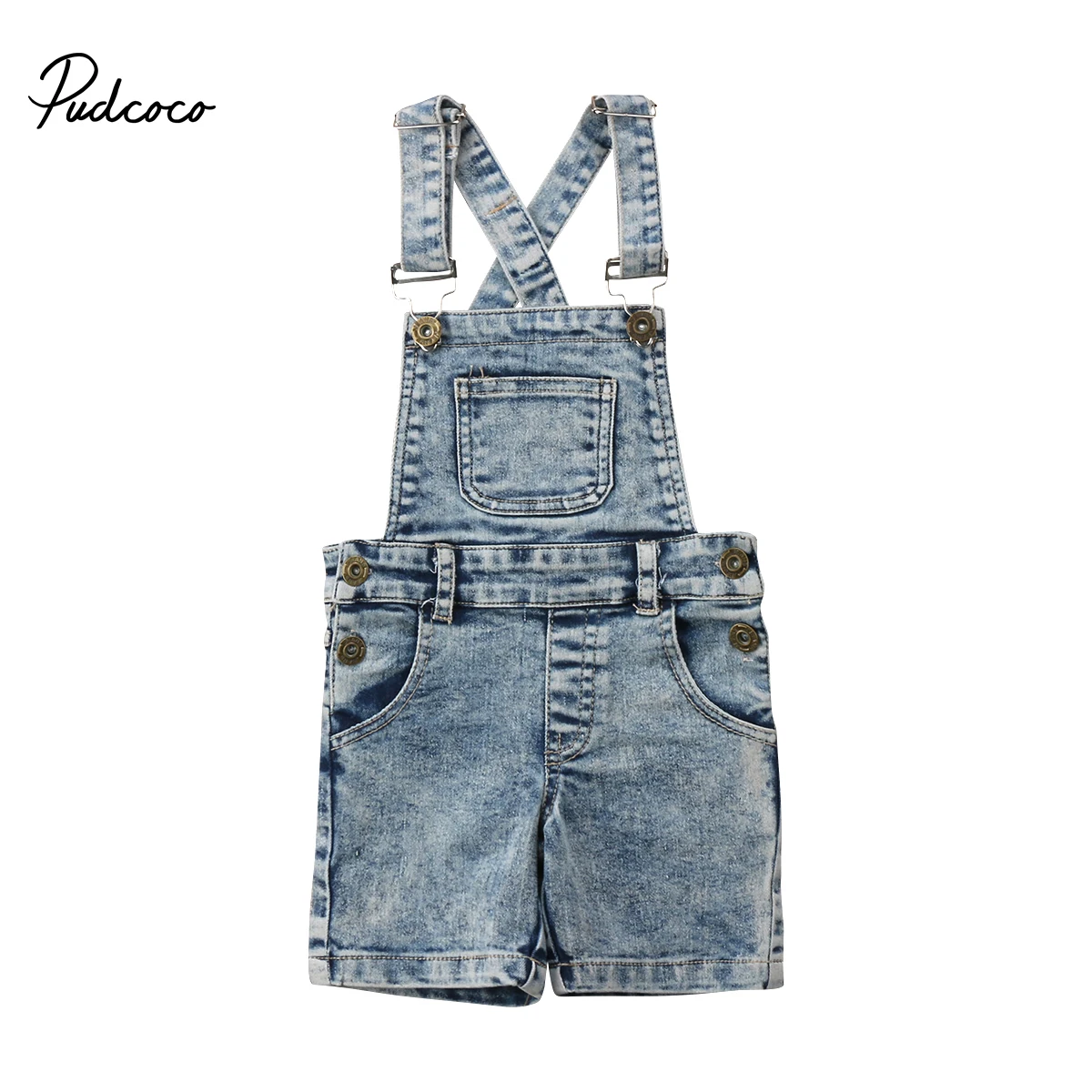 

Summer Toddler Kids Baby Girls Boys Deinm Bib Pants Shorts Overalls Romper Outfits Clothes