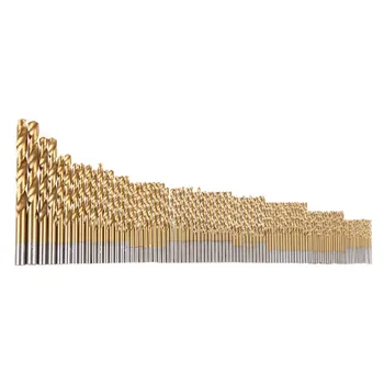 

99 Pcs High Speed Steel Twist Drill Bits Brocas 1.5mm -10mm Titanium Coated High Speed Steel Drill Bit Set