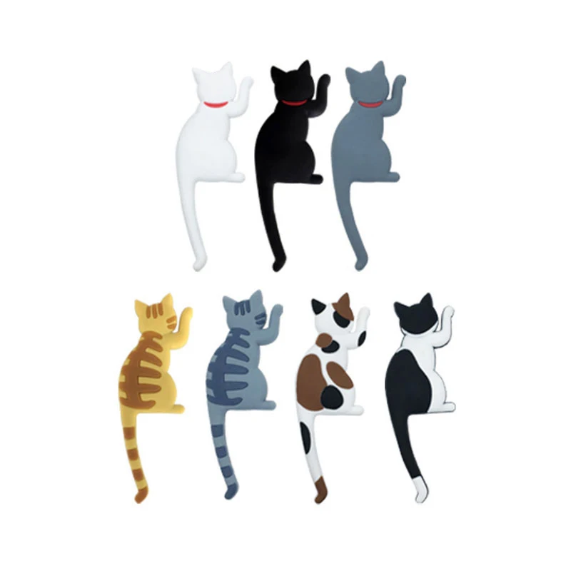 

Animal Refrigerator Magnets Storage Hook Strong Cat Tail Key Holders Organizer For Kitchen Office Home Decor 7 Colors