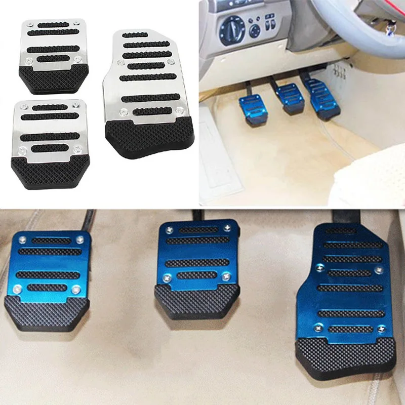 

3Pcs/Set Universal Aluminum Alloy Manual Transmission Non-Slip Car Pedal Cover Set Kit Car styling
