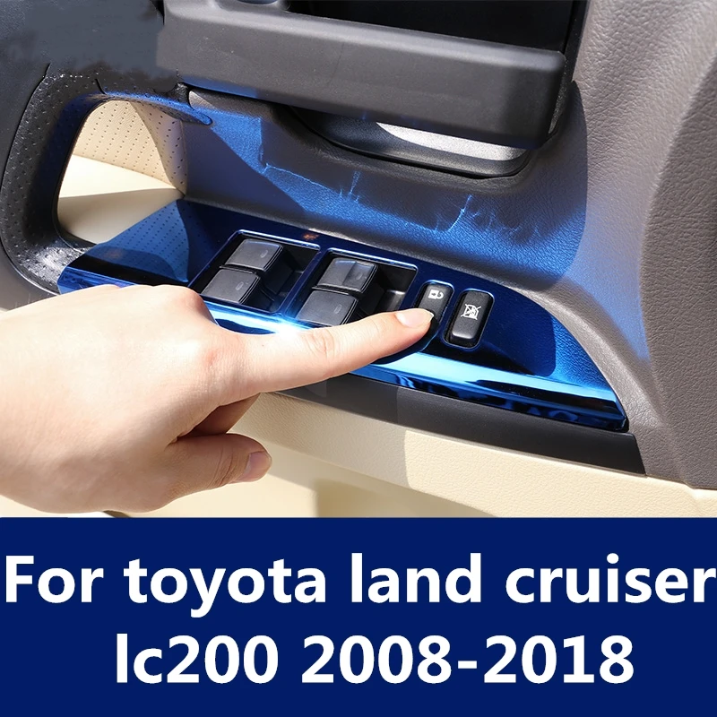

Glass switch sequins stickers door armrest lifting panel decorative frame For toyota land cruiser lc200 2008-2018