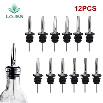 

12pcs/lot Stainless Steel Liquor Spirit Pourer Flow Wine Bottle Pourer Spout Bar Accessories Barware Oil Bottle Wine Pourers