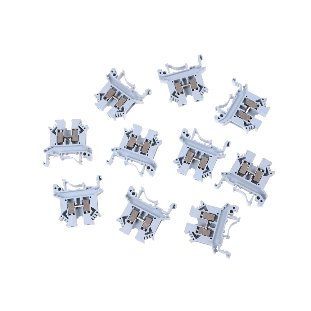 

New 10pcs/lot Plastic Terminal Block Connectors UK-2.5B Din Rail Uneiversal Terminal Blocks Screw Type 800V 32A