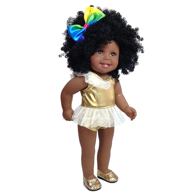 Poupee Africaine Noire En Silicone 45cm Corps En Vinyle Afro Cheveux Bebe Fille Jouets Pour Enfants Cadeau Americain Aliexpress
