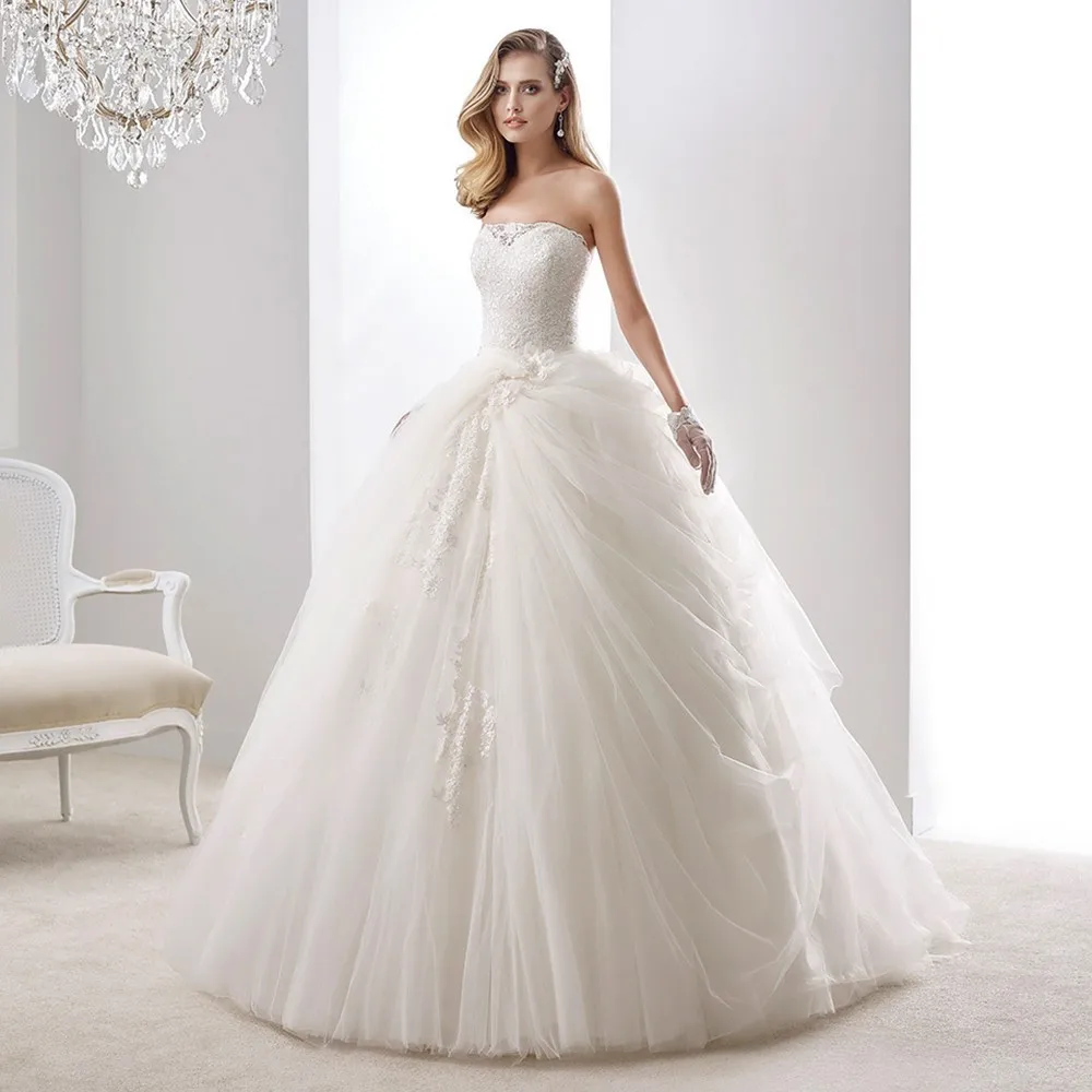 Strapless Vestido De Noiva Princess Ball Gown Sparkly Wedding Strapless Vestido De Noiva Princess Ball Gown Sparkly Wedding Dresses 2016 Puffy Bottom Tulle Bridal L10062016 In From Weddings