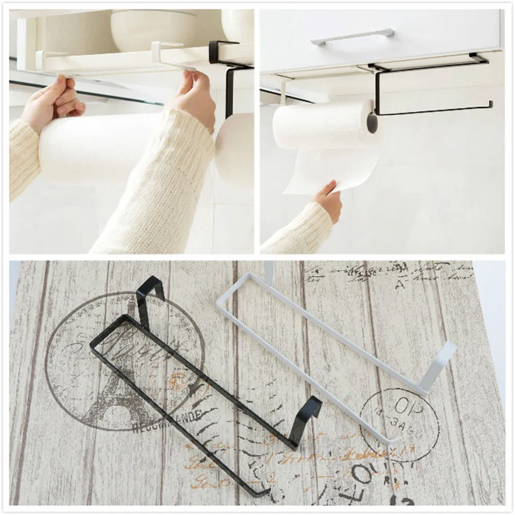 Plastic Wrap Iron Kitchen Tissue Rack Hanging Bathroom Toilet Roll