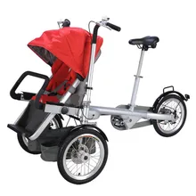 Brand Aluminum Alloy Mother Baby Stroller Bike Folding Three WheelsTrolleys Kids Bike Strollers Kids Not Taga Bicycle Stroller