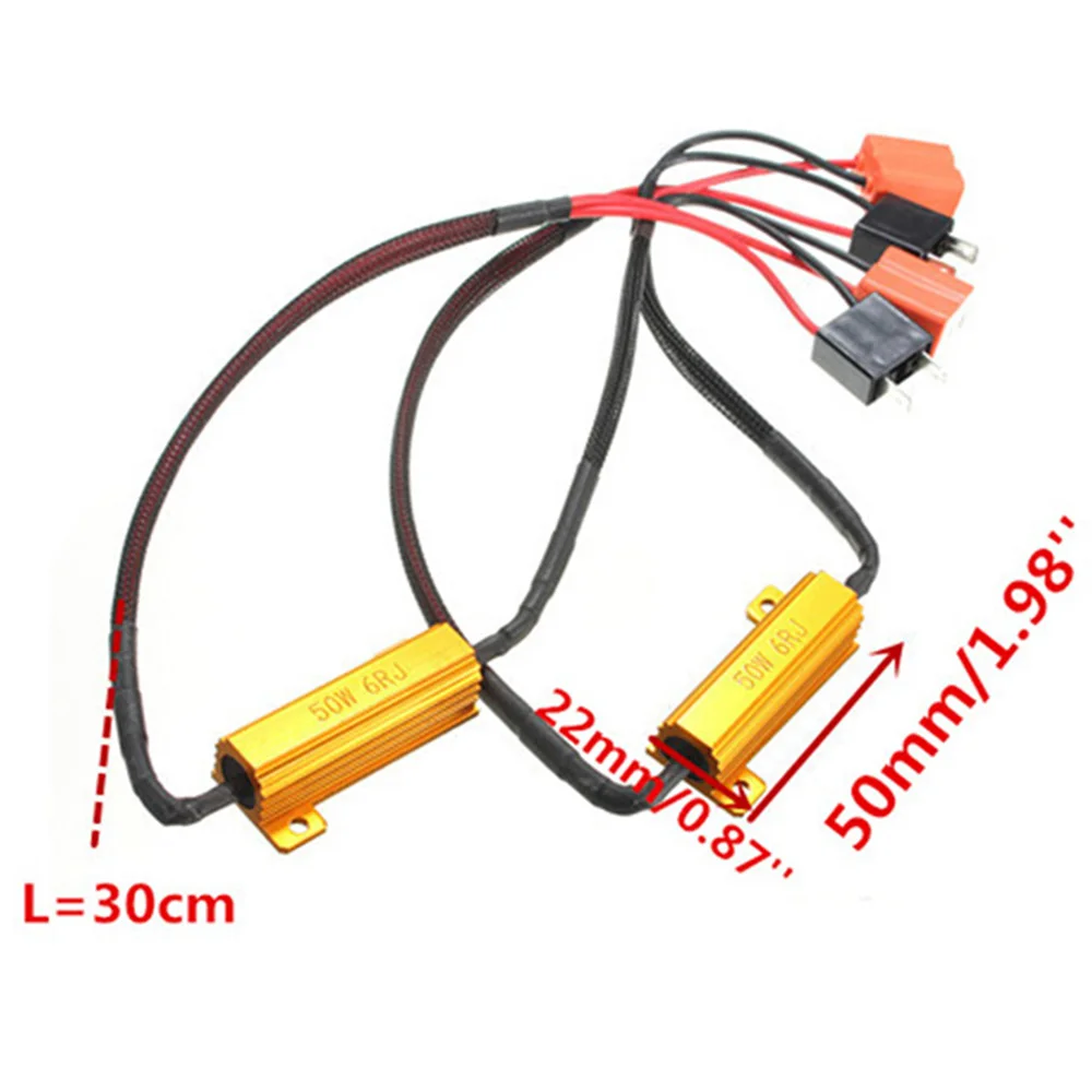 

2pcs 6R H7 Headlight Load Resistor LED Car Fog Lamps Decoder Error Warning Resistance