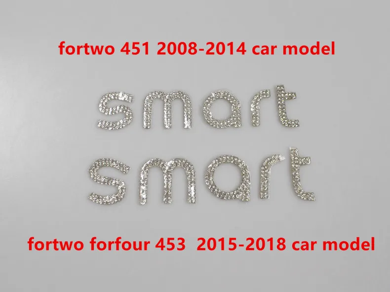 Блестящий Алмазный стикер для 2007- Mercedes старый Смарт 451 Fortwo передний логотип автомобильные наклейки украшение автомобиля стильный аксессуар