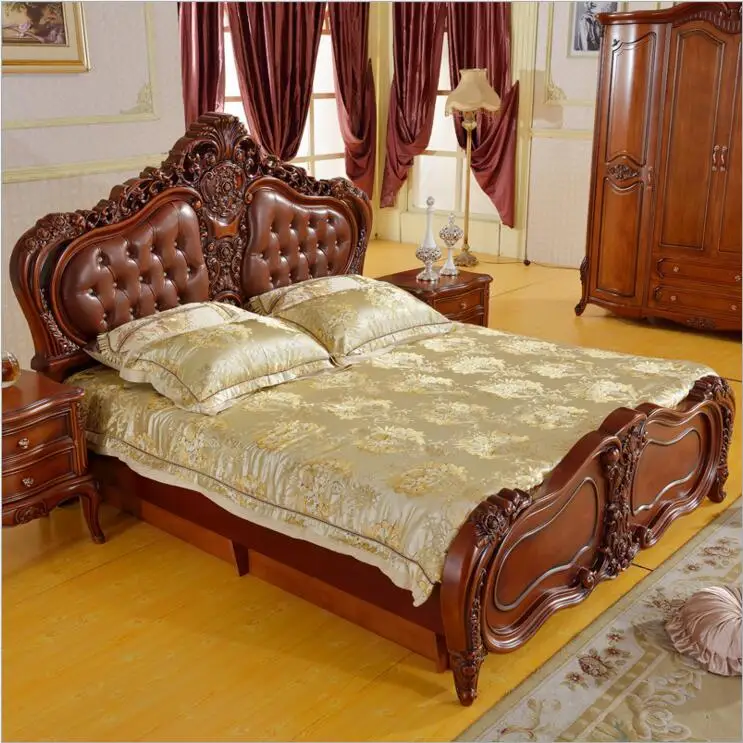 الحديثة الأمريكية الصلبة الخشب البلد نمط الأزياء نوم مجموعة الأثاث d1414