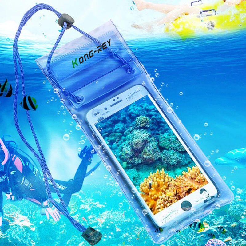 

KONG-REY 1 piece 5.5 inch Waterproof Bag Mobile Phone Pouch Underwater Dry Case Cover For Canoe Kayak Rafting Swimming Drifting