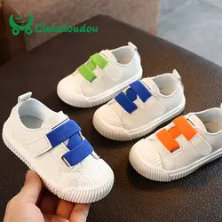 Claladoudou/Брендовая обувь для маленьких девочек 12-14 см; babyshoes из искусственной кожи; спортивная обувь для мальчиков; белые туфли для маленьких