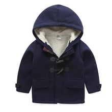 Мальчиков утепленная шерстяная ветровка с капюшоном Детская ветровка верхняя одежда; куртки Пальто для будущих мам От 1 до 5 лет