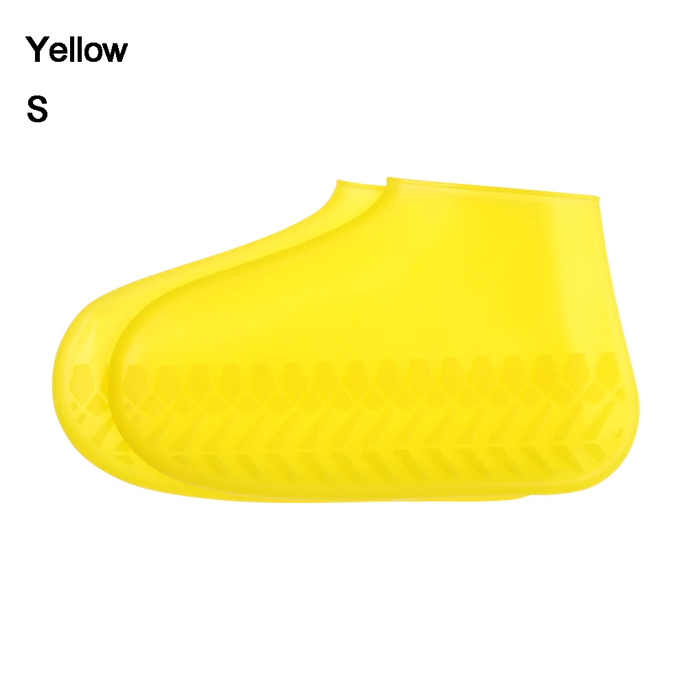 Утолщенные износостойкие непромокаемые складные непромокаемые сапоги мужская и женская нескользящая обувь на нескользящей подошве латексные Нескользящие бахилы - Цвет: S-Yellow