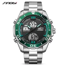 SINOBI 2017 Top Brand Luxury Mens Watches Fashion Casual Sport Wristwatch Dual Digital Movt Clock Military