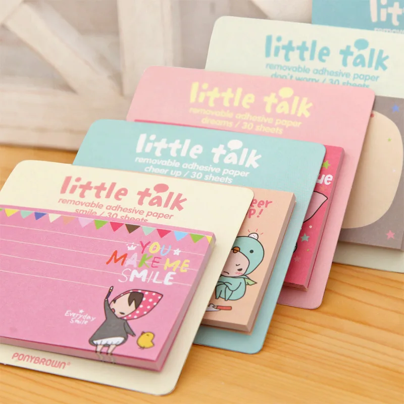 

100packs =3000Sheets Memo pad sticky notes Little talk Red hat removable adhesive paper papelaria material