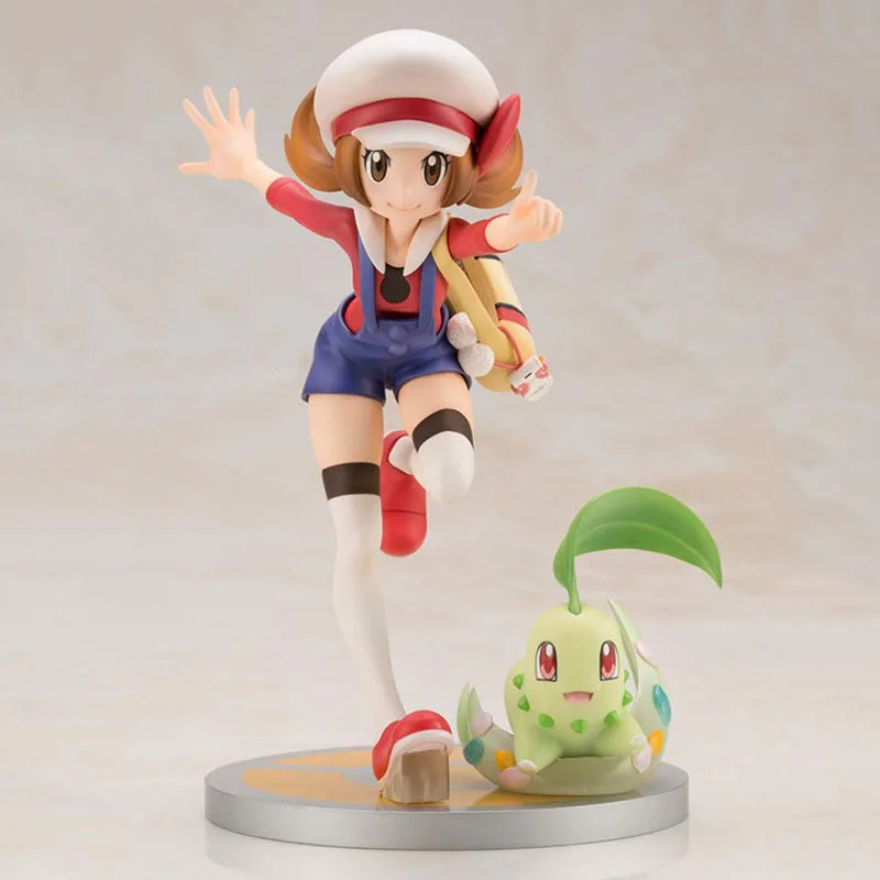 Аниме KOTONE с Chikorita pokemones фигурка модель игрушки коллекционный мультфильм Lyra аниме фигурка куклы игрушки подарки для детей