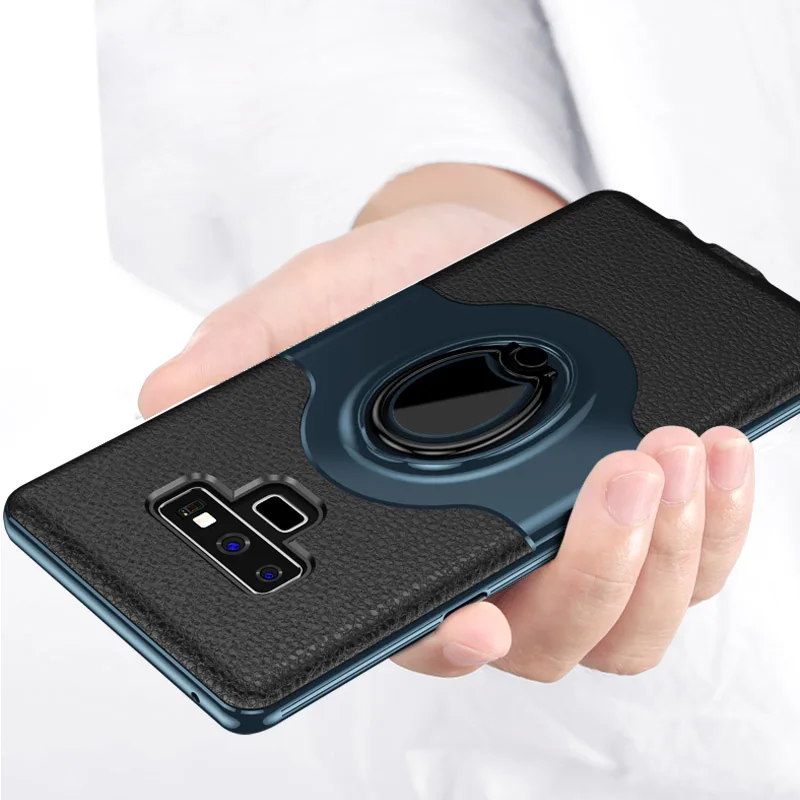Чехол для телефона samsung Note 9 ударопрочный PU кожаный чехол кольцо держатель бампер высокое качество-шоппинг SGA998