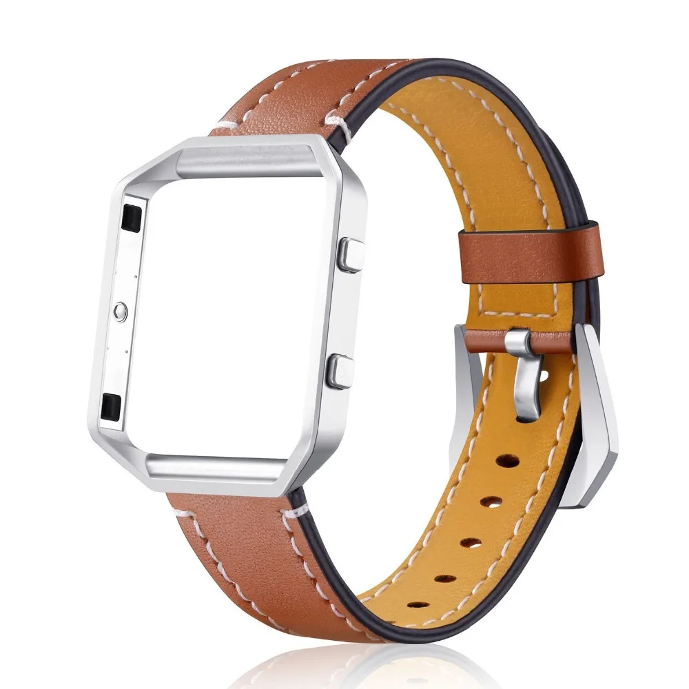

100% Genuine Leather Watchband For Fitbit Blaze Watch Band+Frame High Quality New Designed Colorful Watch Strap Replacement Belt