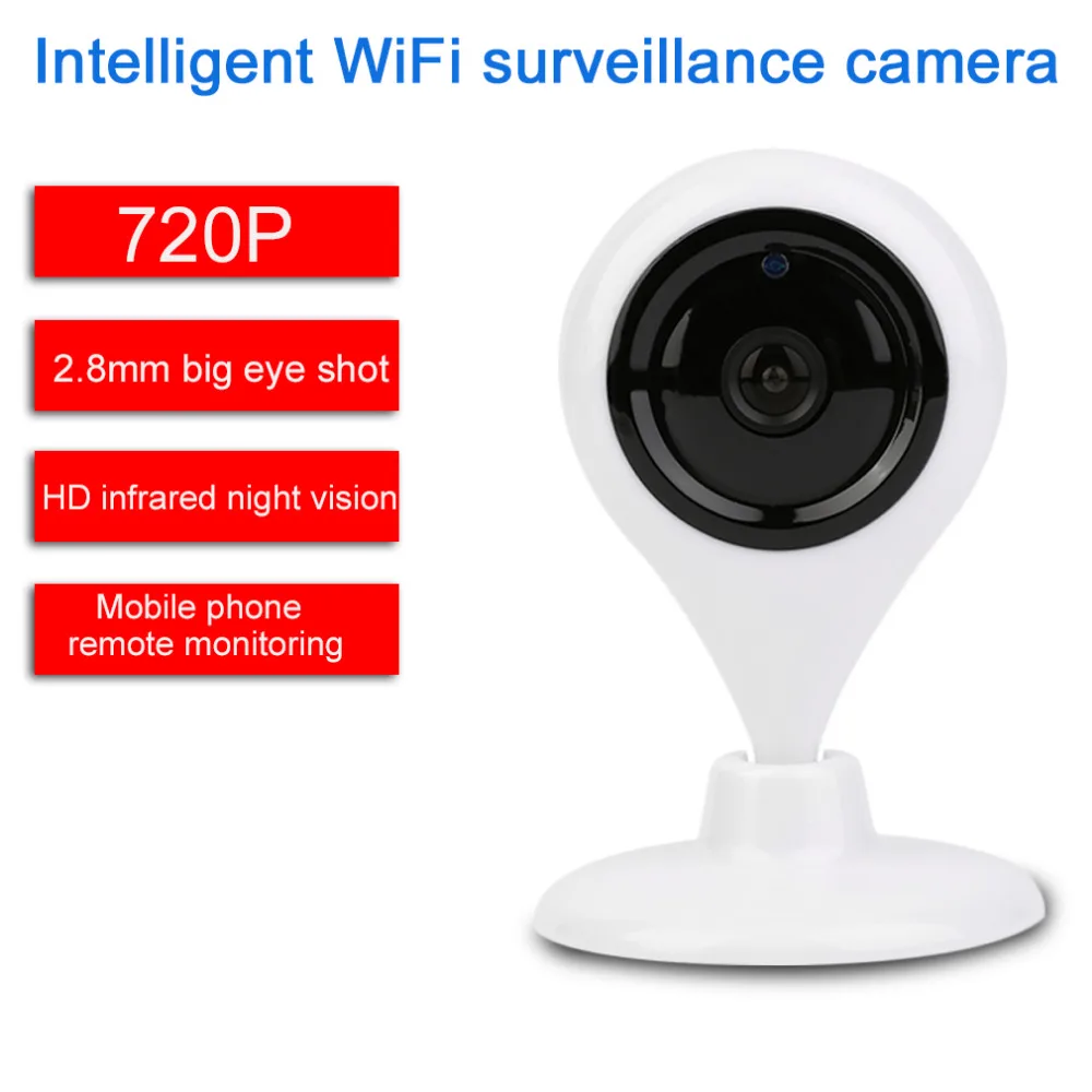 

Water Drops Type Network Remote Intelligent Infrared WiFi Monitoring Camera Night Vision 660S 720P 2.8mm 1 Million Pixels