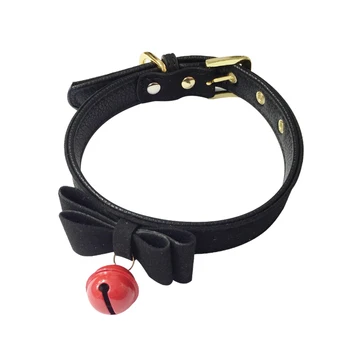 Handmade Sexy Rivet Alternative metal PU Leather Collar Bell Choker slave costume BDSM Bondage Necklace Neckband Sex Toys 5
