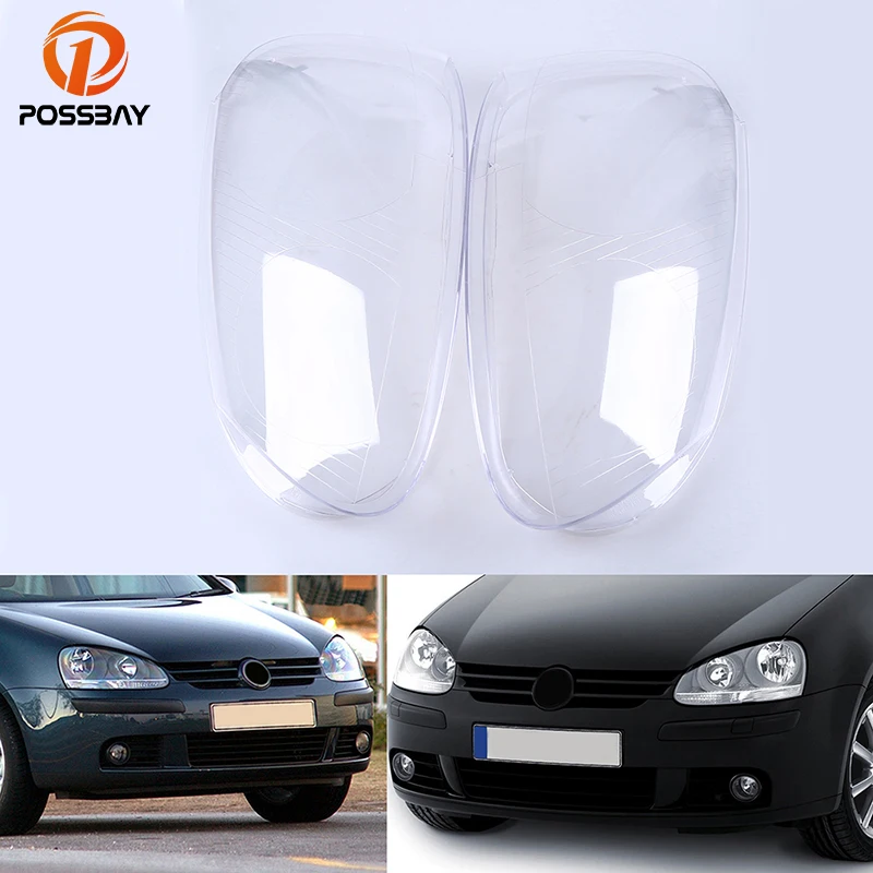 POSSBAY Headlight Lenses Cover Replacement Plastic Cover Shell for 2007