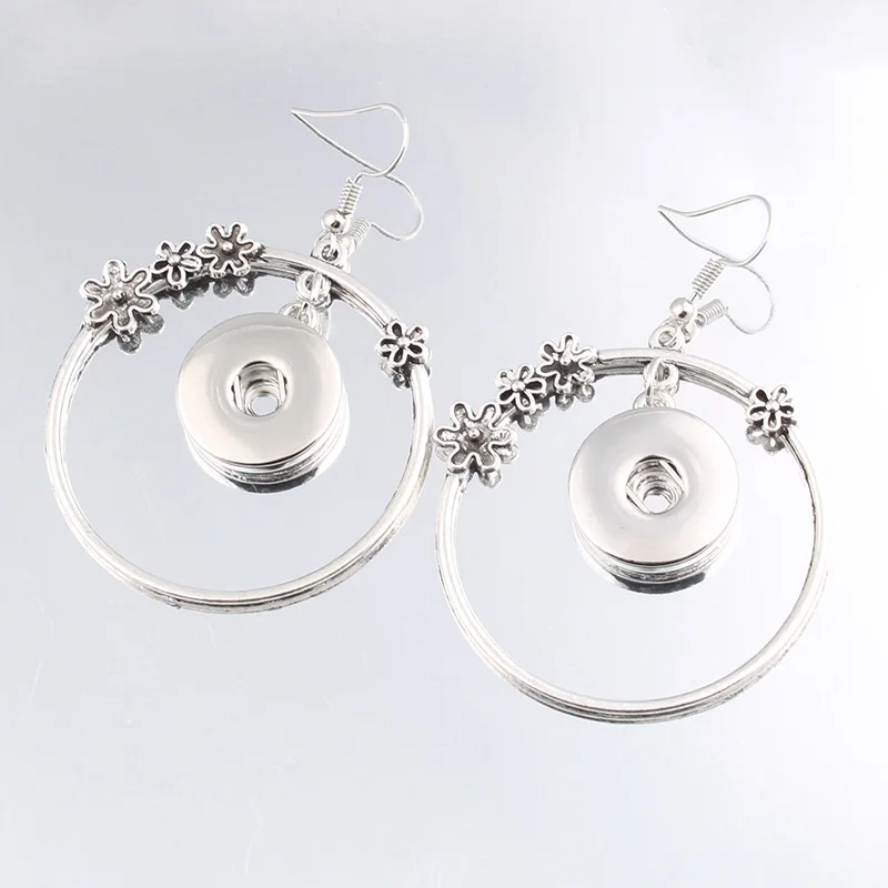 

New European Fashion Interchangeable snap button drop hook earrings of Snap Button Earrings 18MM Jewelry ZI083