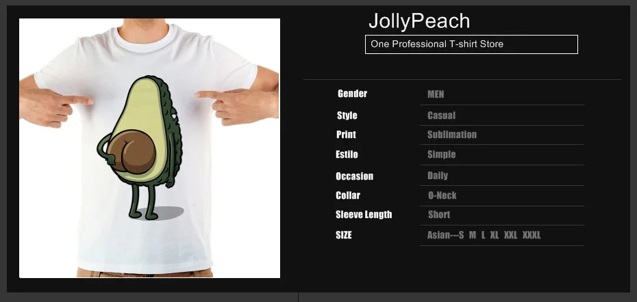 Забавная футболка с рисунком авокадо для мужчин jollypeach брендовая летняя Новинка белая Повседневная футболка с коротким рукавом homme