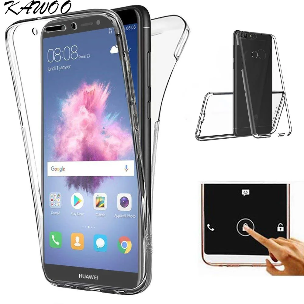 360 Full Body Case For Huawei P Smart Front and Back Protection Ultra Thin TPU Soft Silicone Gel Cover for Huawei P Smart CoqueLo