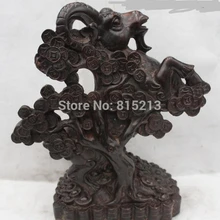 Bi0011801 1" Китай Китайский Народная Бронзовый Лаки Деньги рисунок Дерева Овец Статуя скульптура