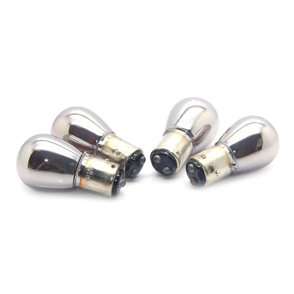 

Free shipping one Pair 1157 2057 2357 7528 BAY15D Chrome Silver Amber Light Bulb Indicator Car Tail Stop lamp