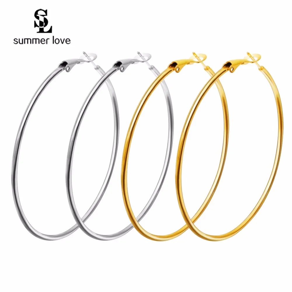 

Classic Different Size Big Hoop Earring Super Circle Hoop Earrings For Women Silver Gold Color brincos fashion Ear Punk Jewelry