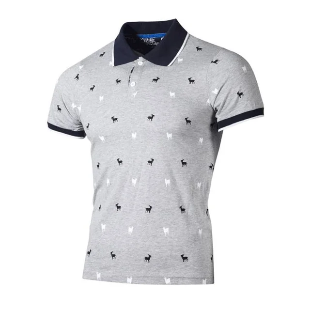 Fuy Bill Summer New Fashion Brand Polo Mens Printed POLO Shirts Cotton Short Sleeve Polo Casual Stand Collar Polo Shirt for Male