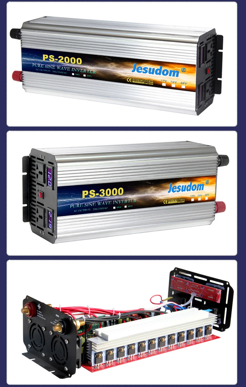 PS2000 чистая Синусоидальная волна инвертор солнечной Мощность 2000 ватт DC12/24/48 V постоянного тока до AC220/230/240 V 50HZ60HZ вне сетки галстук инвертора