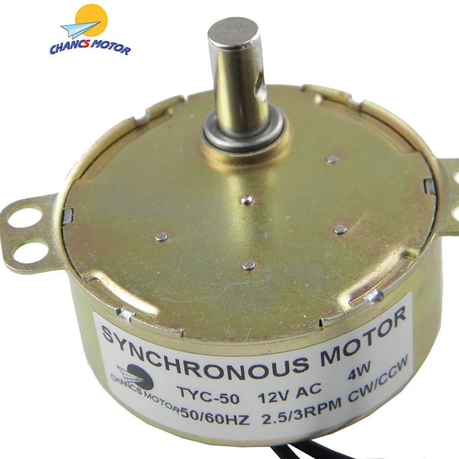 

CHANCS TYC-50 Synchronous Motor 12V AC 2.5-3RPM 4W CW/CCW Small Electric Motor for School Project