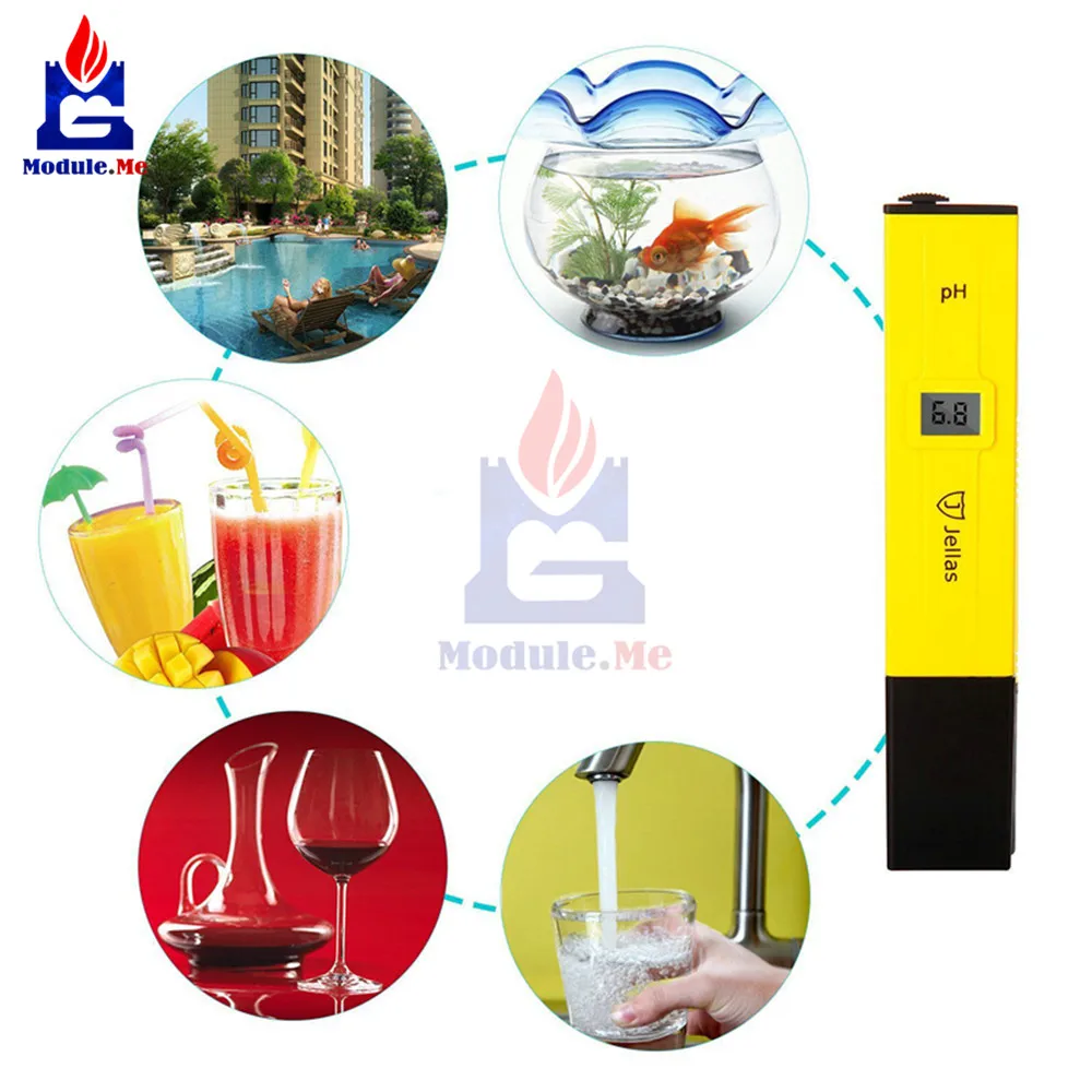 

Digital PH Meter/PH Tester/Mini Water Quality Tester for Drinking Water Hydroponics Aquariums Swimming Pools 0.1PH Resolution