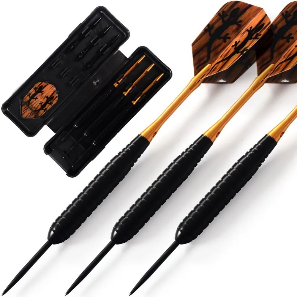 Cuesoul 24 Grams Steel Tip Brass Barrels Black Coating Darts Set With Aluminum Shafts and Darts Case, Free Shipping