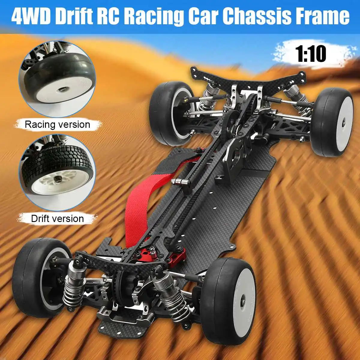 

1:10 4WD Drift Meatl RC Racing Car Drive Shft Frame Kit Racing Version Drift Version Chassis Trauck Body Parts Accessories