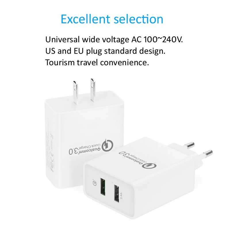 Зарядное устройство STOD с двумя USB портами 30 Вт быстрая зарядка 3 0 для Huawei Samsung S6 Note 6