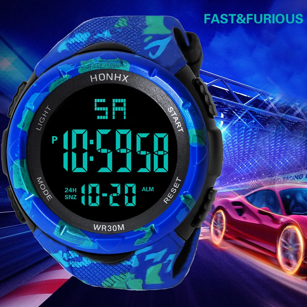 

HONHX Fashion Casual Brand Men Watch LED Waterproof Digital Quartz Fashion Watch Military Sport Men's Clock horloges vrouwen