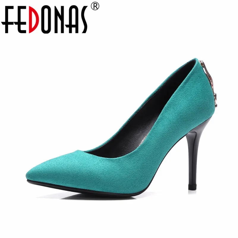 

FEDONAS Women Pumps Fashion Pointed Toe Stiletto High Heels Shoes Spring Summer Wedding Shoes Woman Retro Party Pumps Large Size
