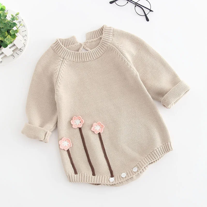 knitted baby girl romper