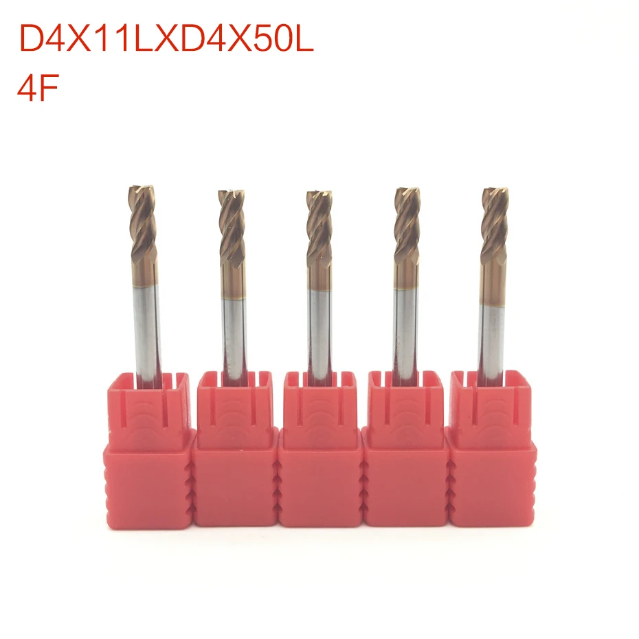 

1PCS HRC60 4mm Solid Carbide Endmills ENDMILL D4X11XD4X50L 4 Flute Standard Length Side milling Slotting Profiling face mill