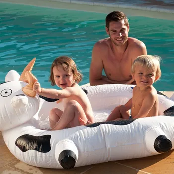 

160CM 63Inch Giant Inflatable Cows Baby Pool Float 2018 New Ride-On Swimming Ring For Children Water Holiday Party Toys Piscina