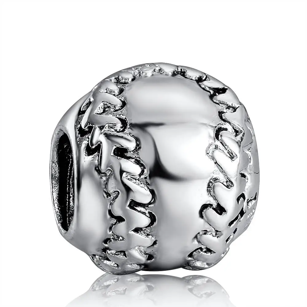 925 Sterling Silver Charm Baseball Beads European Charms 925 Sterling Silver Charm Baseball Beads European Charms For Snake Chain Bracelet Bangle Diy Fashion Jewelry In From